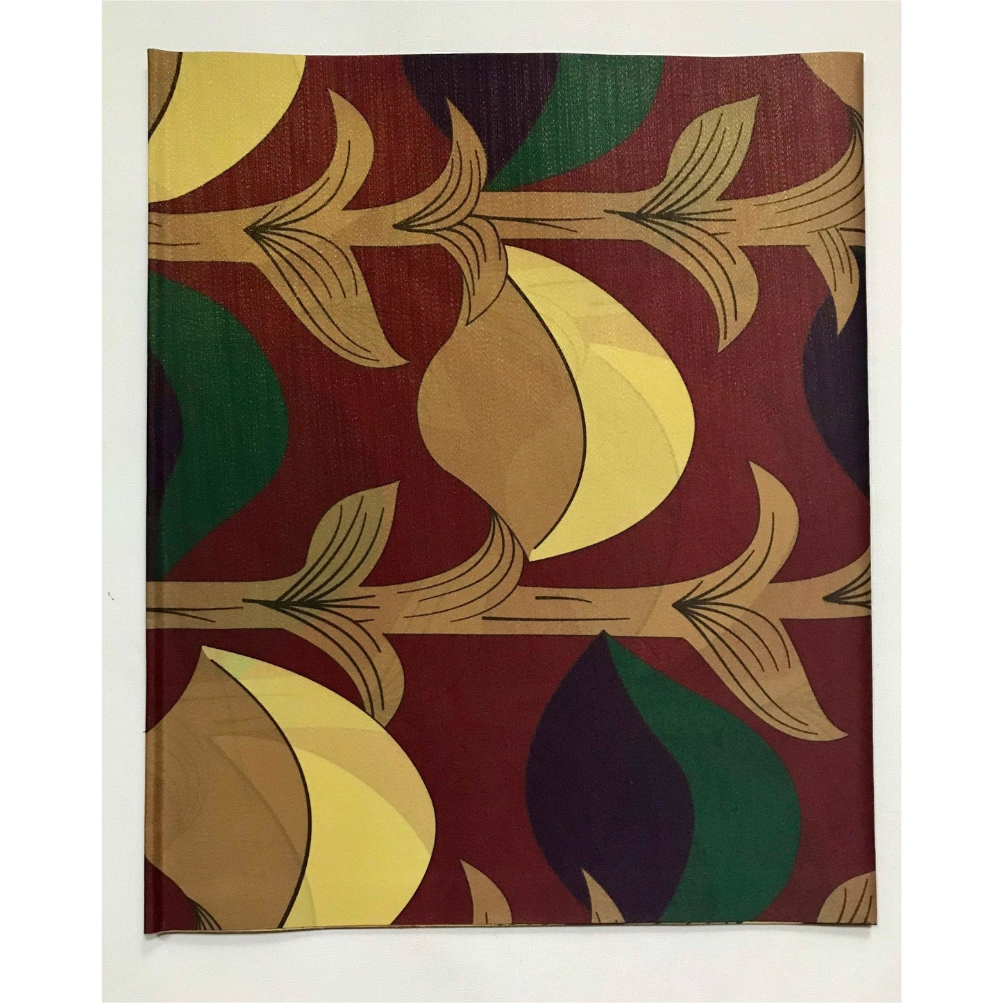 African Damask/ Metallic Jacquard/ Headtie, Gele Fabric - Brown, Green, Purple, Yellow, Gold ‘Eve’, ~2 yards