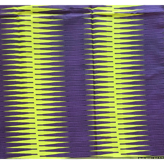 African Print Fabric/ Ankara - Purple, Green 'Owerri Beat,' Design, YARD or WHOLESALE