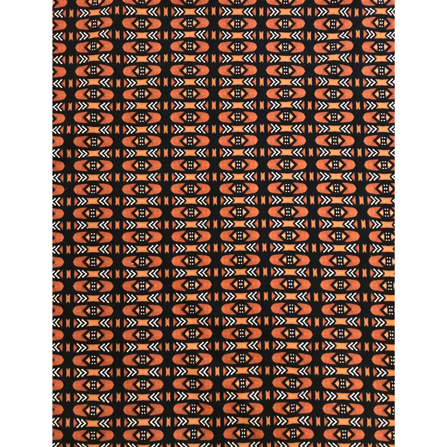 African Print, Denim/Upholstery/ Heavyweight Cotton Fabric- Brown, Black, White "Bogolanfini Mid," Per Yard