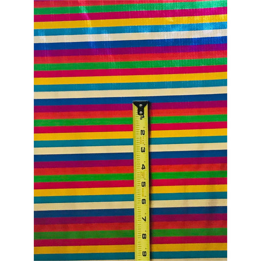 African Damask/ Metallic Jacquard/ Headtie, Gele Fabric - Silver, Red, Blue, Green, Purple ‘Rainbow Mini’, ~2 yards