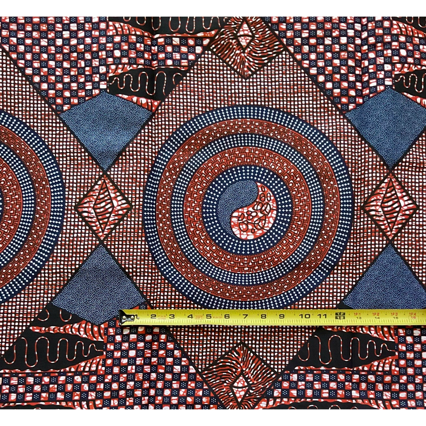 African Print Fabric/ Ankara - Brown, Navy 'Shahir' Design, YARD or WHOLESALE