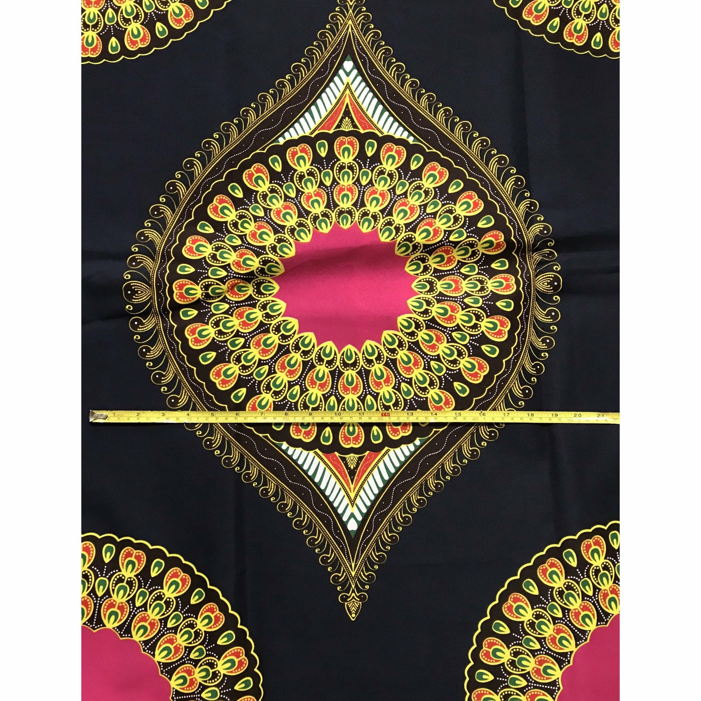 African Dashiki 3.0 Print Fabric/ Ankara - Navy & Pink, Per YARD, PANEL or WHOLESALE