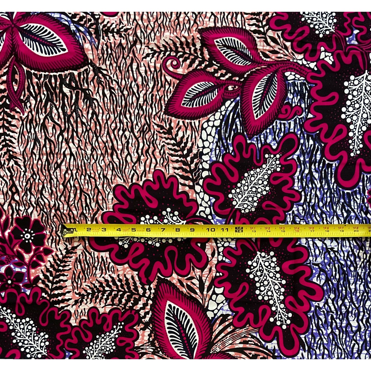 African Print Fabric/ Ankara - Pink, Purple, Light Brown 'Sacred Place', Per YARD or WHOLESALE