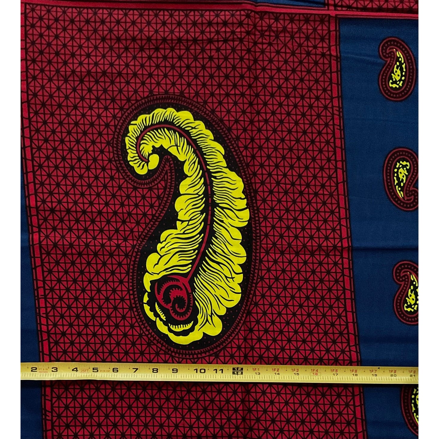 African Print Fabric/ Ankara - Red, Blue, Yellow 'Afonja Flight' Design, YARD or WHOLESALE