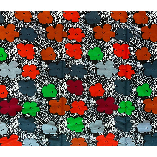 African Fabric/ Ankara - Multicolored 'Gray Rainbow,' Design, YARD or WHOLESALE