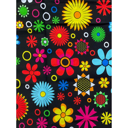 African Print Fabric/ Ankara - Multicolored 'Flower Power,’ YARD or WHOLESALE