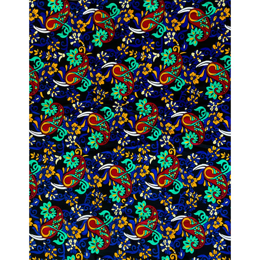 African Print Fabric/ Ankara - Blue, Red, Yellow 'Jalade’ YARD or WHOLESALE