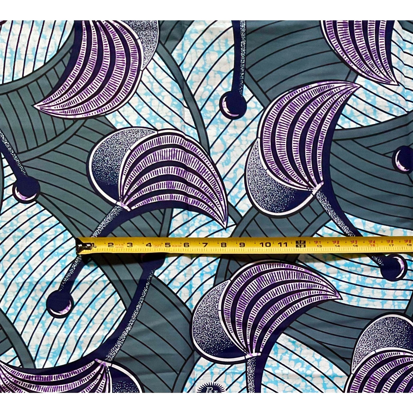 African Print Fabric/ Ankara - Gray, Purple, Blue 'Kala So Pretty' Design, YARD or WHOLESALE