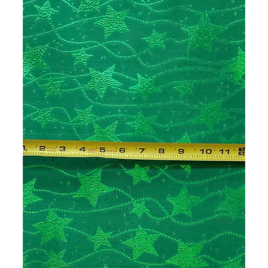 African Damask/ Metallic Jacquard/Headtie, Gele Fabric - Green ‘Celebrity’, ~2 yards