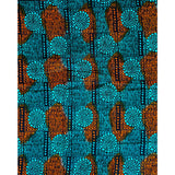 African Print Fabric/ Ankara - Teal, Orange, Black 'Sekou' Design