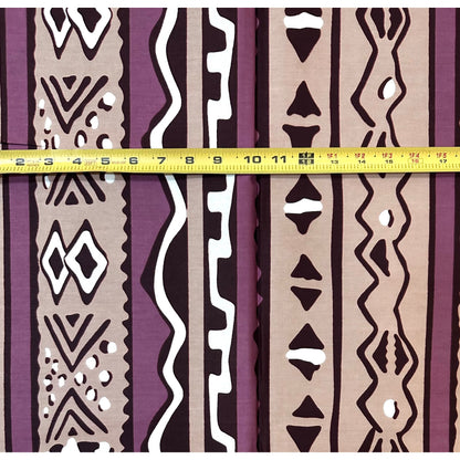 African Print Fabric/ Ankara - Purple, Brown ‘Stand Tall Anyway' Design, 1 YARD