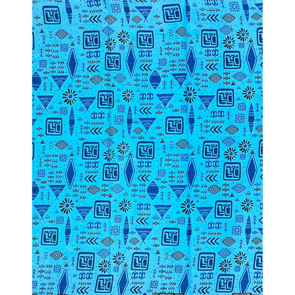 African Print Fabric/ Ankara - Blue, Black 'Say It Without Words', YARD or WHOLESALE
