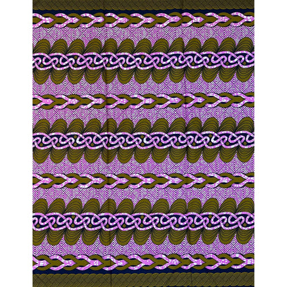 African Print Fabric/Ankara - Purple, Brown "What’s Bound Will Hold" Design