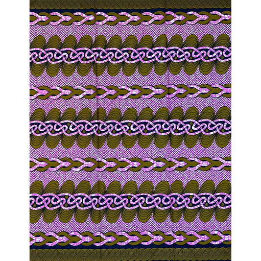 African Print Fabric/Ankara - Purple, Brown "What’s Bound Will Hold" Design