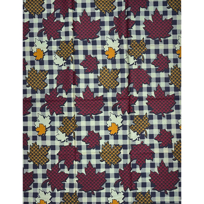 African Print Fabric/ Ankara - Gray, Brown, Red ‘Makeda Maple' Design, YARD