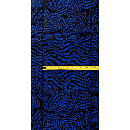 African Print Fabric/ Ankara - Blue, Black 'Transitions', Per Yard or Wholesale