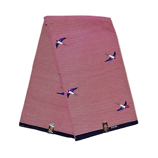 African Print Fabric/Ankara - Red, Blue "Cleared for Takeoff" Design, YARD or WHOLESALE
