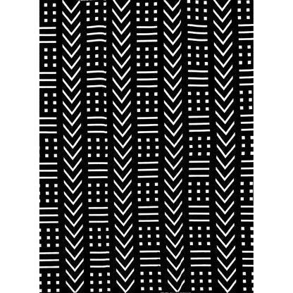 African Print Fabric/ Ankara - Black, White 'Dakar Dash’, YARD or WHOLESALE
