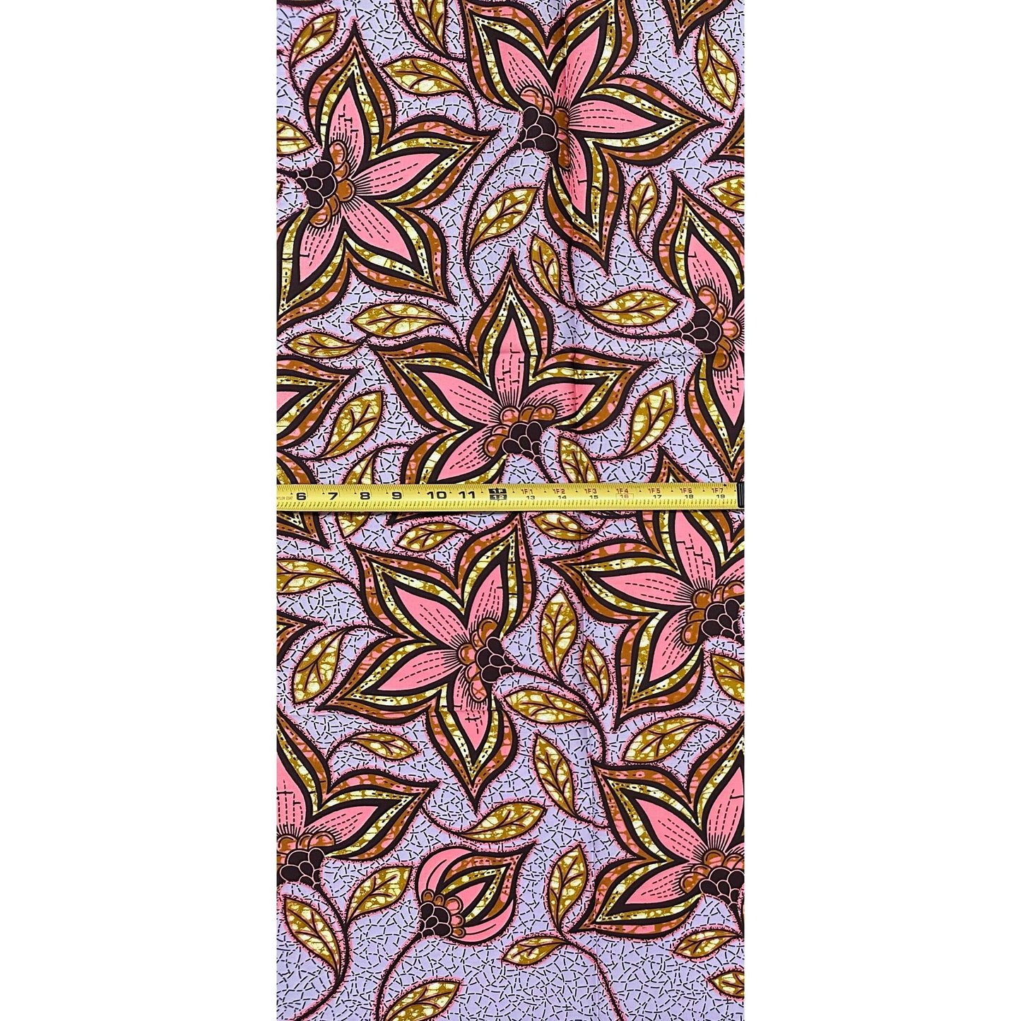 African Print Fabric/ Ankara - Pink, Purple, Brown "Protect Your Joy" Design, 1 Yard