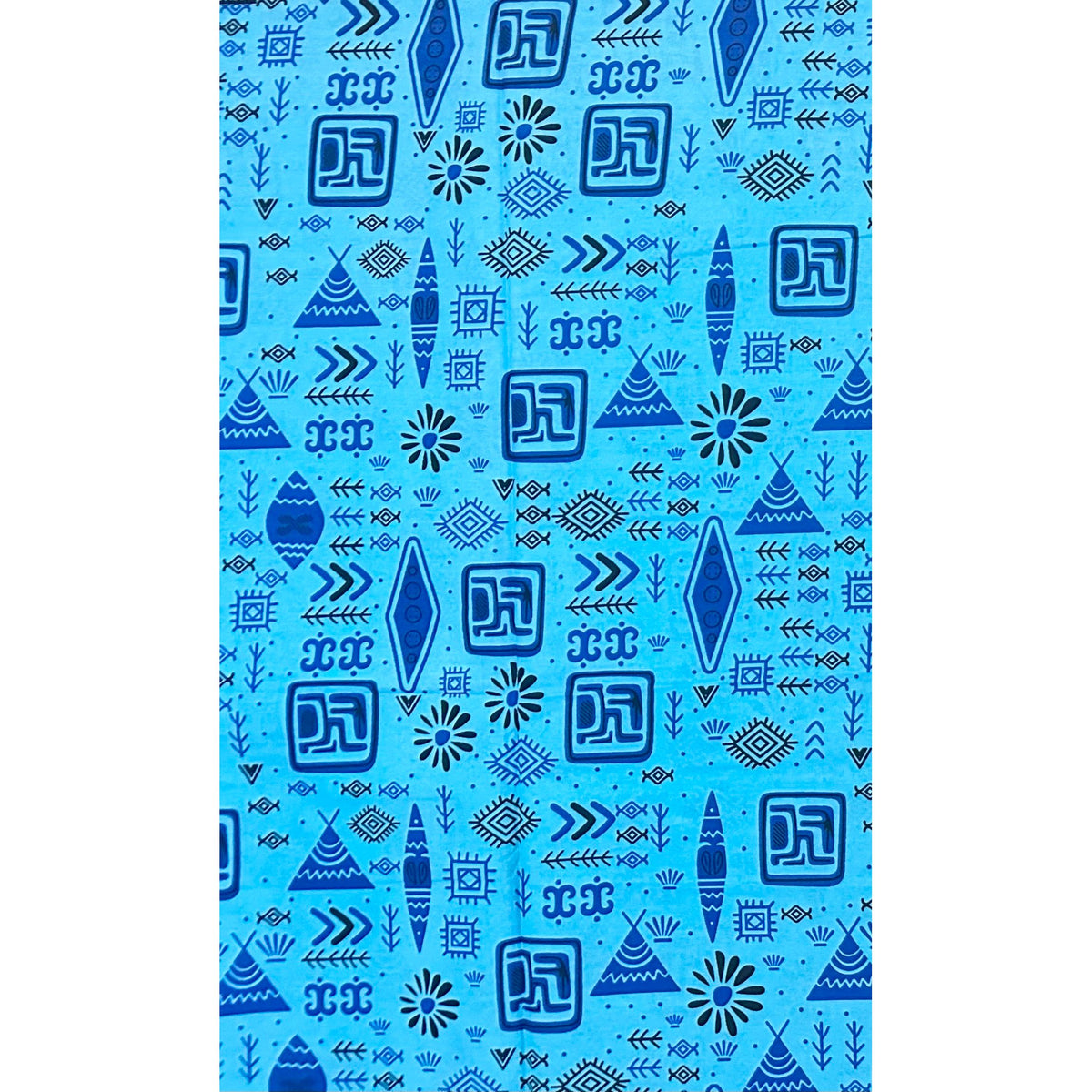 African Print Fabric/ Ankara - Blue, Black 'Say It Without Words', YARD or WHOLESALE