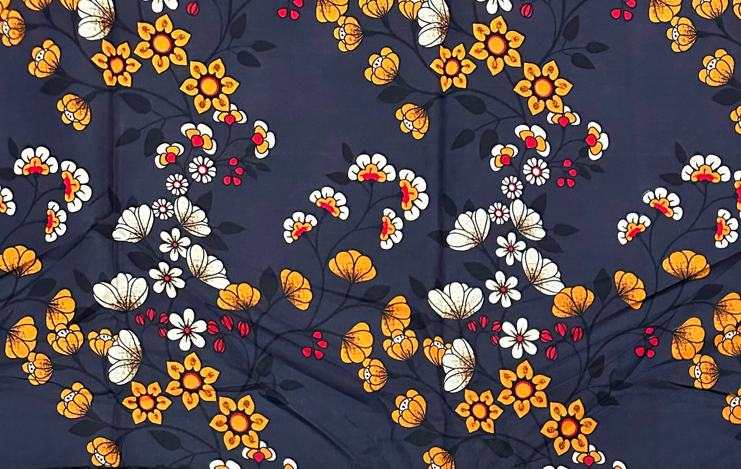 African Print Fabric/ Ankara - Gray, Red, Orange 'Geneva' Design, YARD or WHOLESALE
