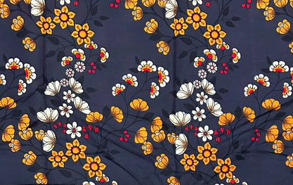 African Print Fabric/ Ankara - Gray, Red, Orange 'Geneva' Design, YARD or WHOLESALE