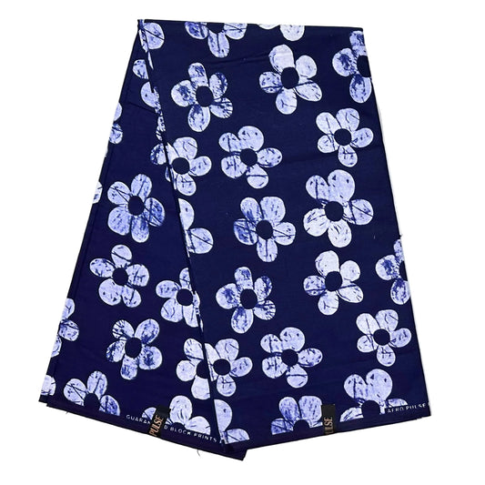 African Print Fabric/ Ankara - Navy 'Aunty Bunmi’s Compound', Yard or Wholesale