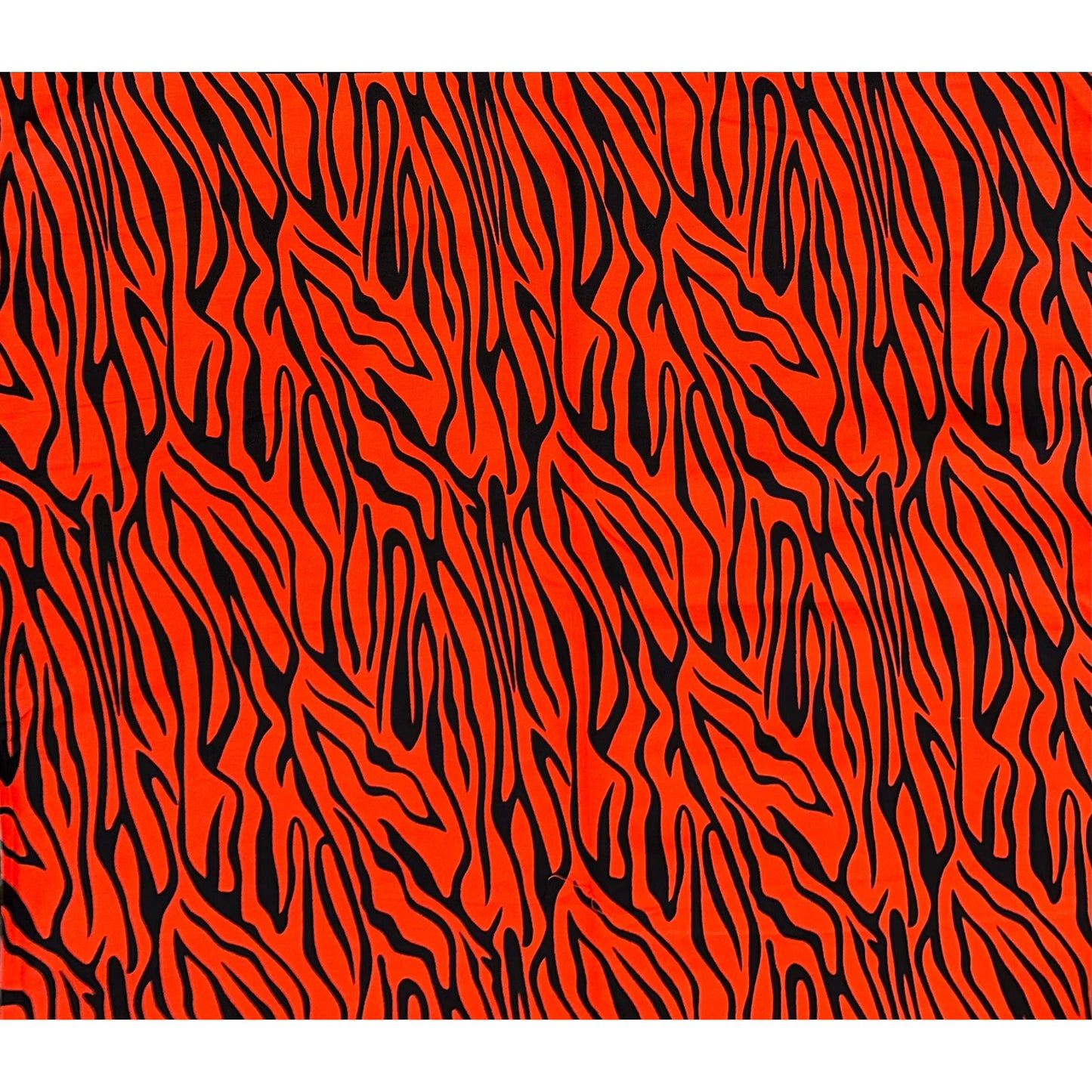 African Print Fabric/ Ankara - Orange, Black 'Tigress' Design, YARD or WHOLESALE