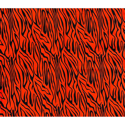 African Print Fabric/ Ankara - Orange, Black 'Tigress' Design, YARD or WHOLESALE