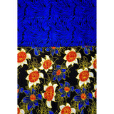 African Print Fabric/ Ankara - Blue, Black, Red, Yellow 'Farwa Remix' Design, YARD or WHOLESALE