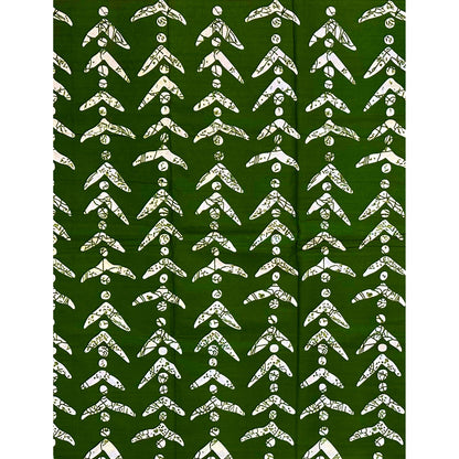 African Print Fabric/ Ankara - Green, White 'Story of the Road' Design, YARD or WHOLESALE