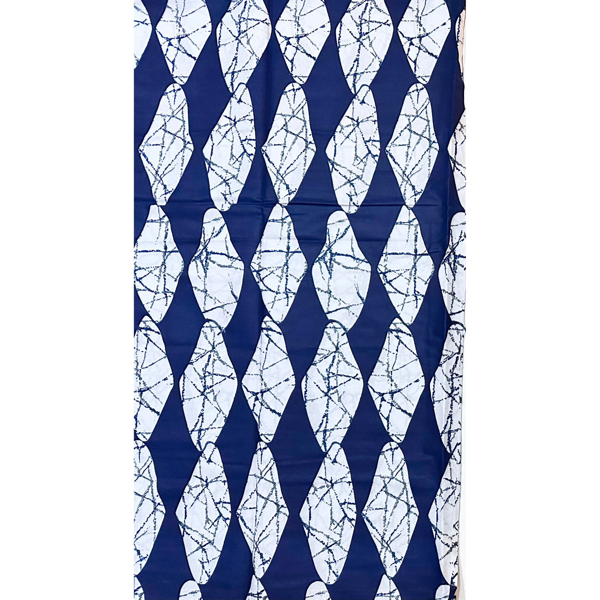African Print Fabric/ Ankara - Blue, White 'Jester,' YARD or WHOLESALE