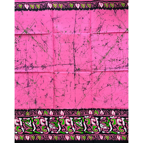 African Print Fabric/ Ankara - Pink, Green, Black 'Amai Nson' Design