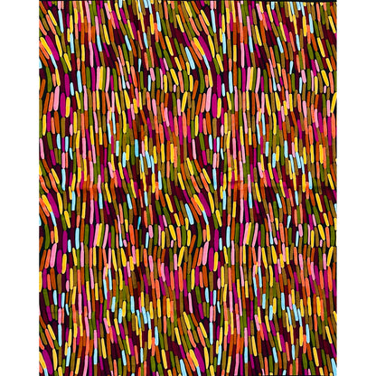 African Print Fabric/Ankara - Brown, Pink, Purple, Green, Yellow 'Solaryn Chromaflare', YARD or WHOLESALE