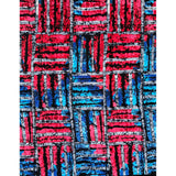 African Print Fabric/ Ankara - Blue, Red, Gray, Black 'Uhuru Nija' YARD or WHOLESALE