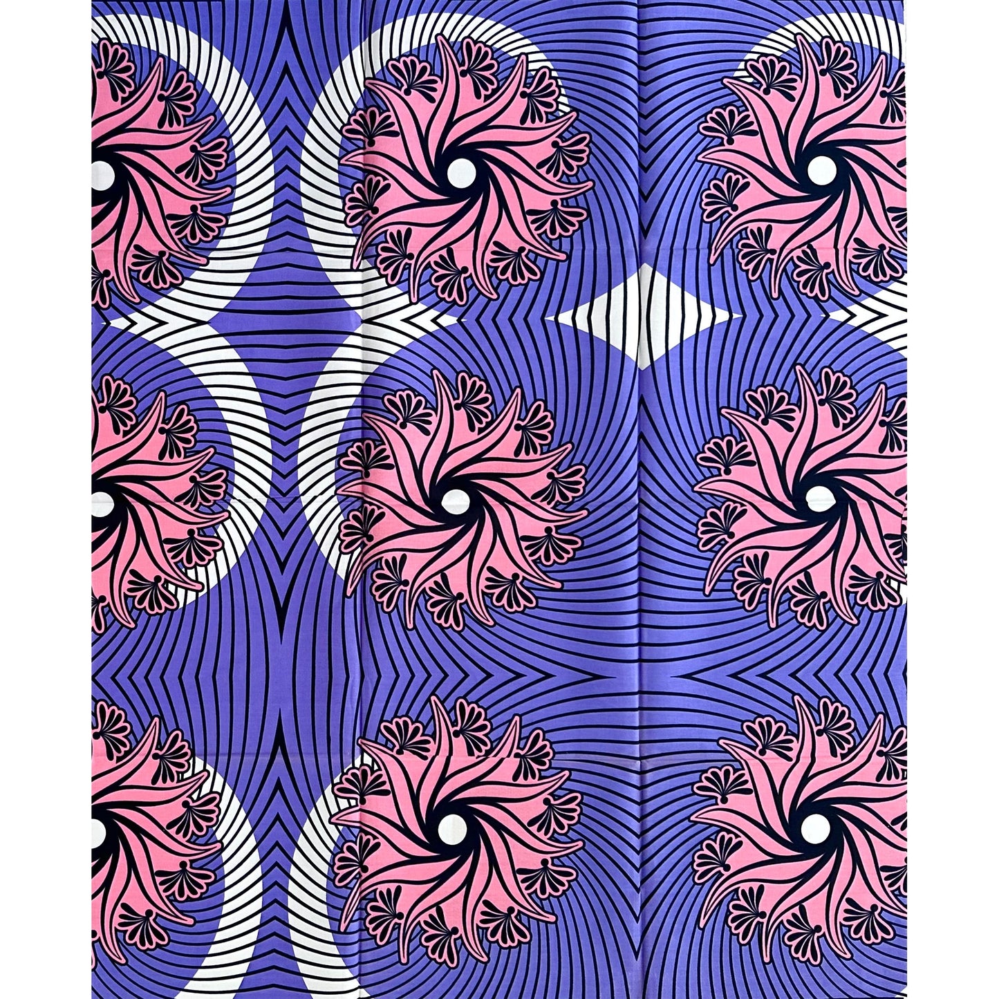 African Print Fabric/ Ankara - Purple, Pink “Opará Lotus', YARD or WHOLESALE