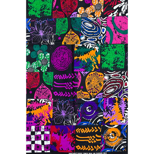 African Print Fabric/ Ankara - Multicolored 'Creative License', YARD or WHOLESALE