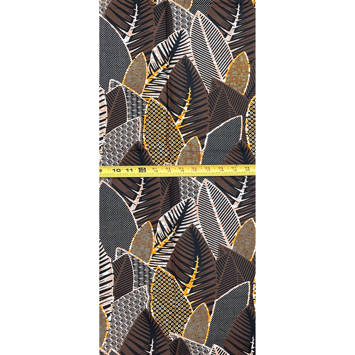 African Print Fabric/ Ankara - Brown, Orange "Simisola Canopy" Design, Yard