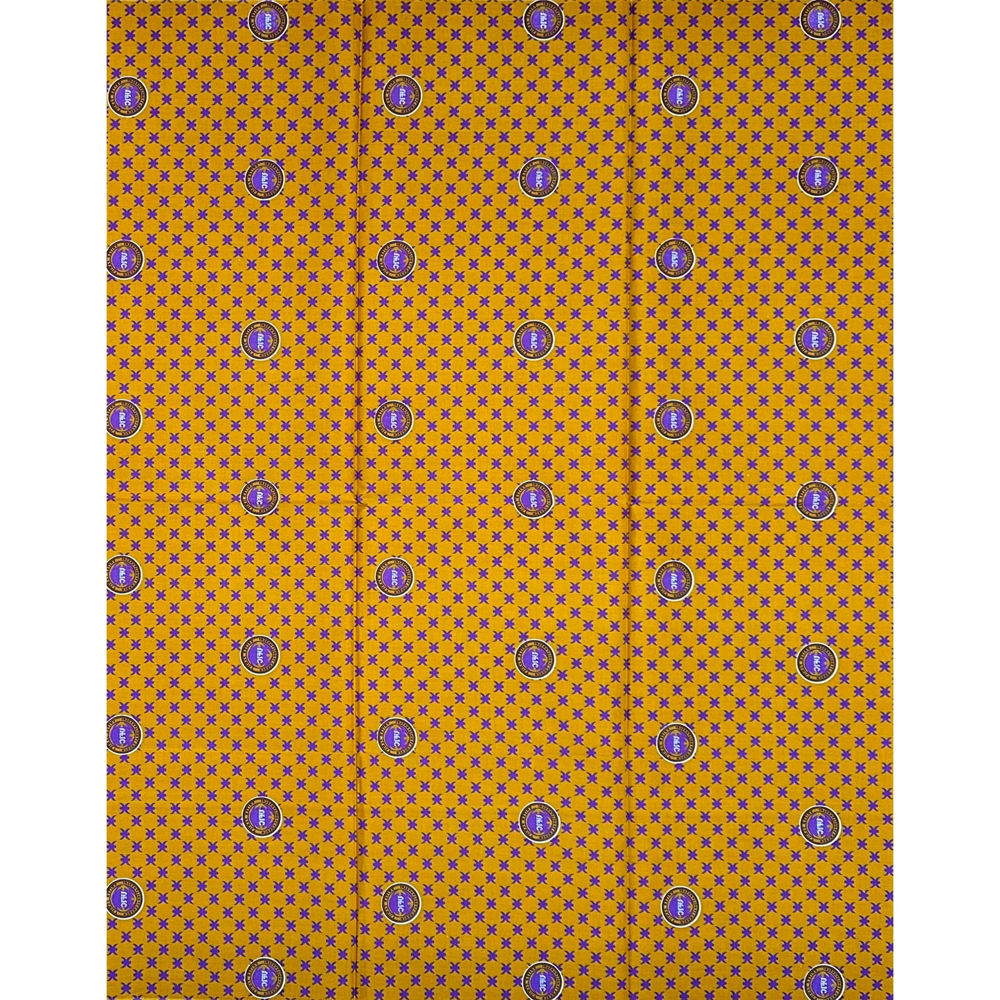 African Print Fabric/ Ankara - Brown, Purple 'UFIC,’ YARD