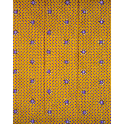 African Print Fabric/ Ankara - Brown, Purple 'UFIC,’ YARD