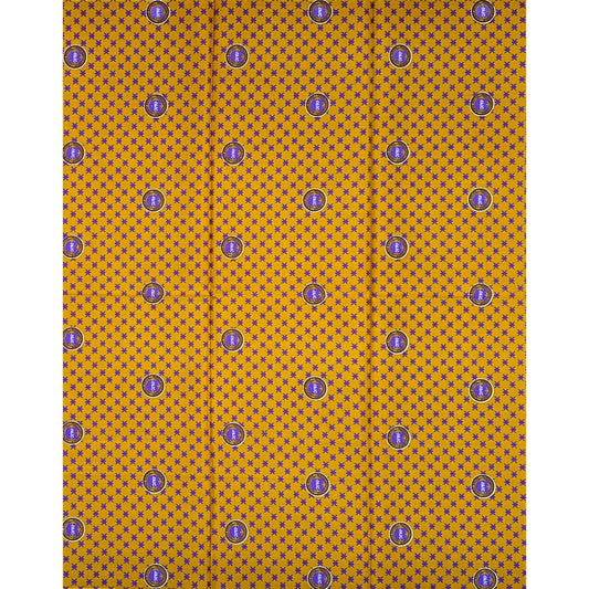 African Print Fabric/ Ankara - Brown, Purple 'UFIC,’ YARD