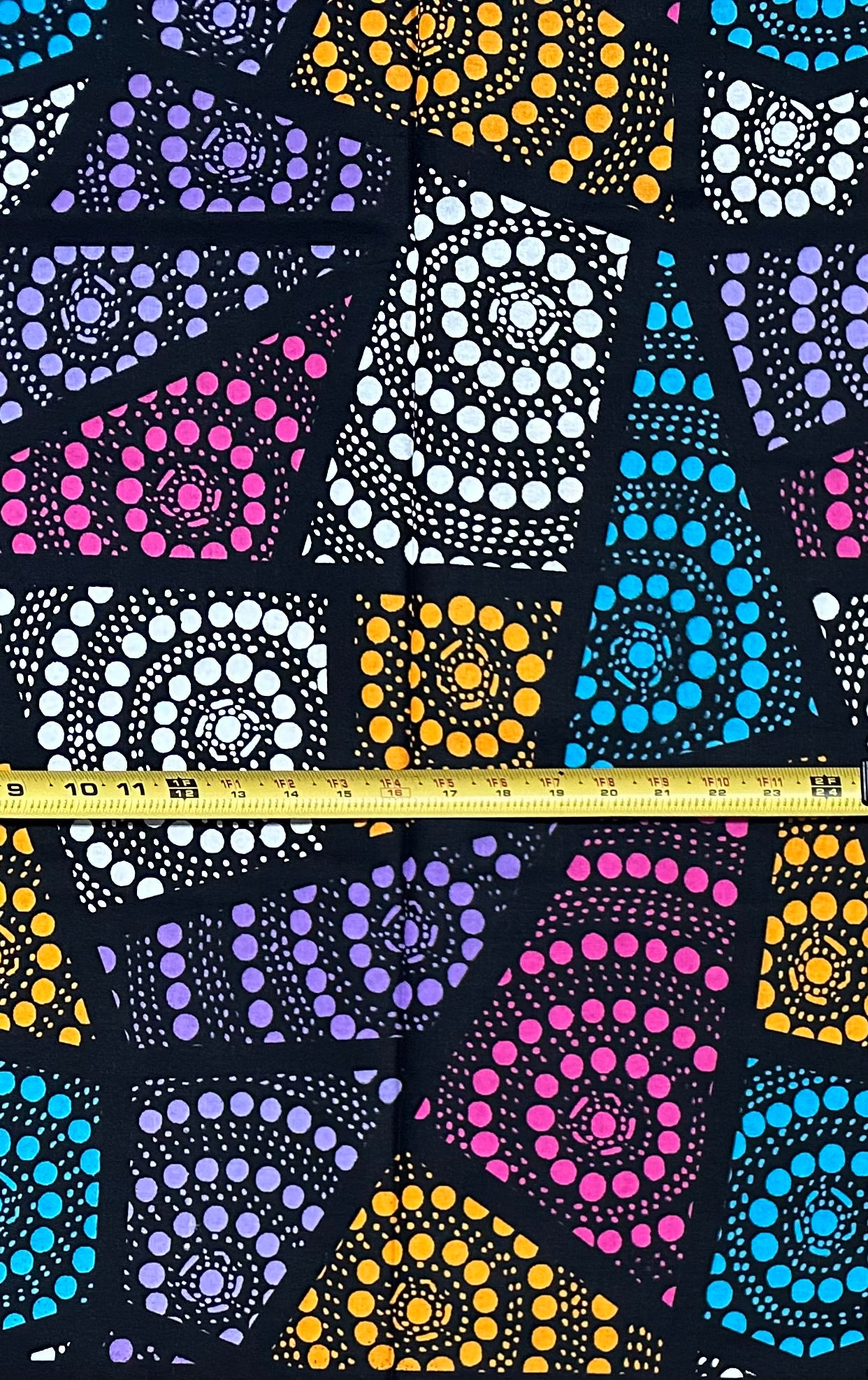 African Print Fabric/ Ankara - Pink, Orange, Purple, Blue 'Talking Circles' Design, YARD or WHOLESALE