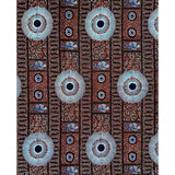 African Print Fabric/ Ankara - Brown, Navy, White "Market Staples", YARD or WHOLESALE