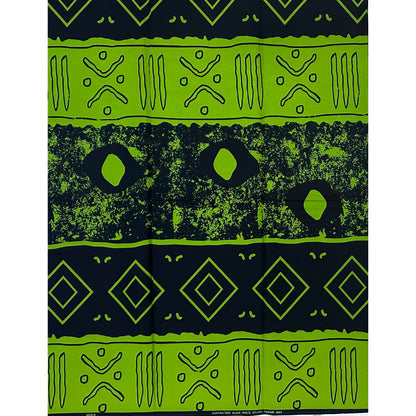 African Print Fabric/Ankara - Green, Black ‘Good Trouble Only' Design, YARD or WHOLESALE