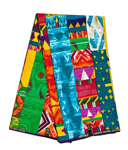 African Print Fabric/ Ankara - Multicolored 'Many Paths To Success', Yard or Wholesale