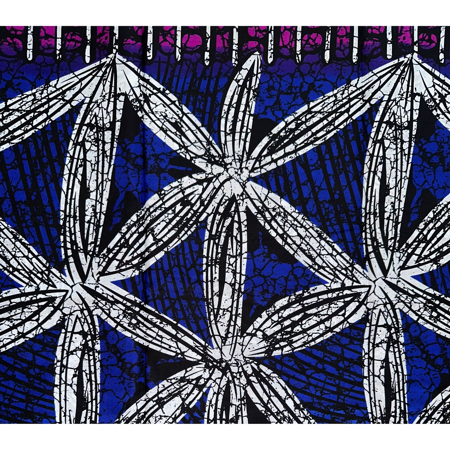 African Print Fabric/ Ankara - Purple, Blue 'Floral Conexão’ YARD or WHOLESALE