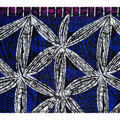African Print Fabric/ Ankara - Purple, Blue 'Floral Conexão’ YARD or WHOLESALE
