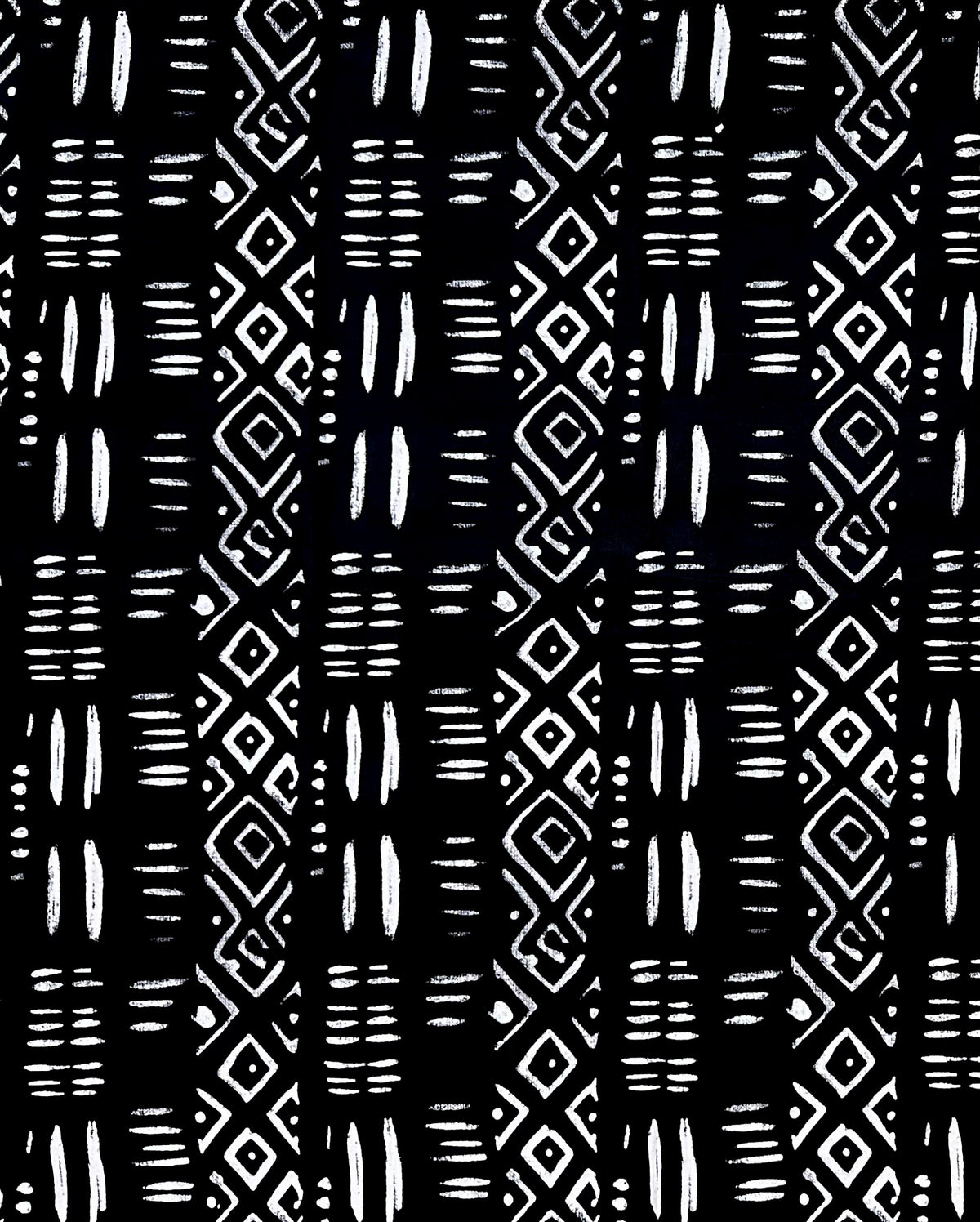 African Print Fabric/ Ankara - Black, White 'Leave A Mark' Design, YARD or WHOLESALE