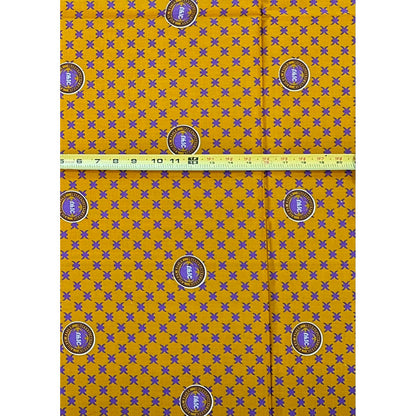 African Print Fabric/ Ankara - Brown, Purple 'UFIC,’ YARD