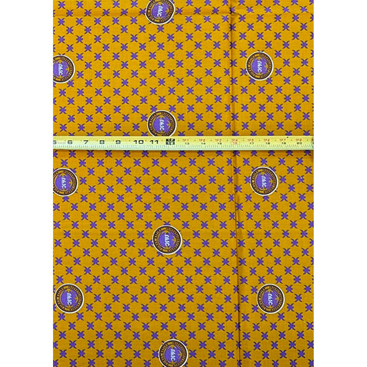 African Print Fabric/ Ankara - Brown, Purple 'UFIC,’ YARD